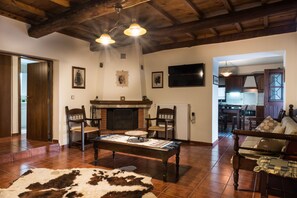 Traditional House | Living area | Flat-screen TV - Maro's Village House, Private & Serene Stone Villa (Platanias)