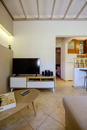 Apartment, 1 Bedroom | Living area | Flat-screen TV - Newly renovated Garden Flat (Chania)