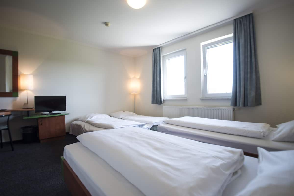 In-room safe, desk, laptop workspace, blackout curtains