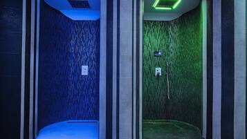 Sauna, steam room, deep-tissue massages, sports massages, facials