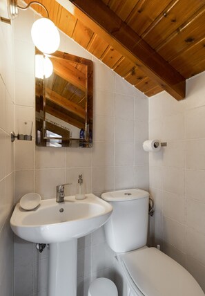 Villa | Bathroom | Hair dryer, towels, soap, shampoo - Beachside Haven, Poolside Serenity & Sunset Magic (Kassandra)