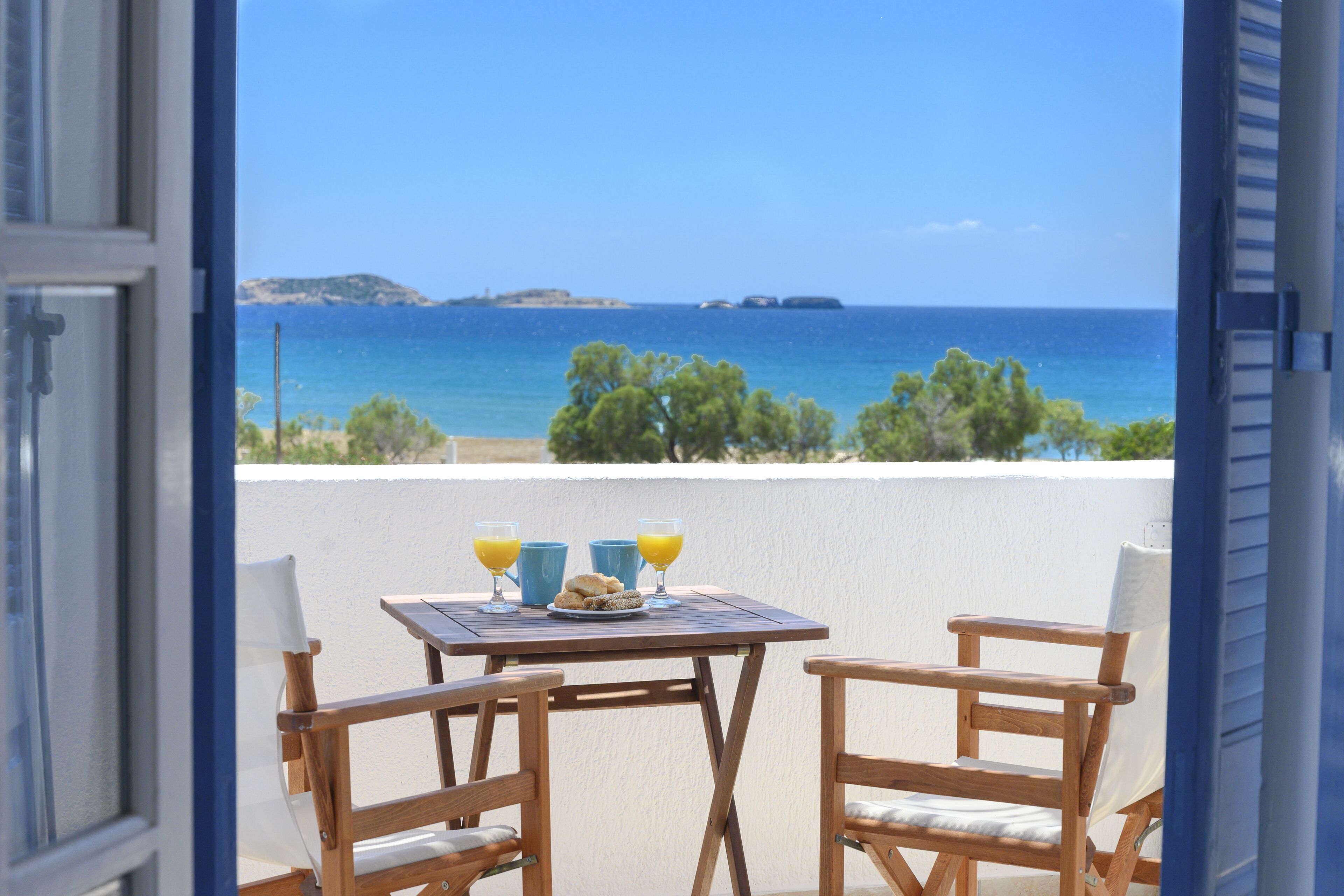 Chambre avec lits jumeaux, vue mer | Balcon