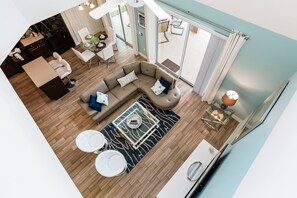Flat-screen TV, ping pong, streaming services, offices