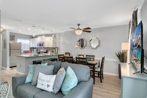 Deluxe Villa, 2 Bedrooms, Pool Access | Living area | 21-inch flat-screen TV with digital channels, TV - Family Vacation Home, Water Park+Endless Amenities (Kissimmee)
