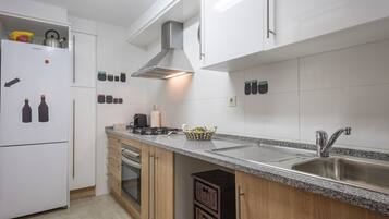 Fridge, microwave, oven, toaster