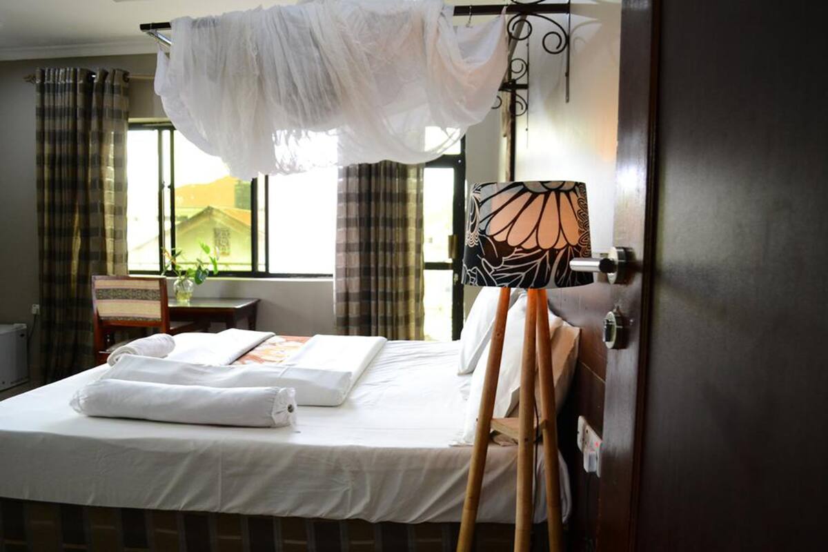 Desk, blackout curtains, iron/ironing board, free WiFi