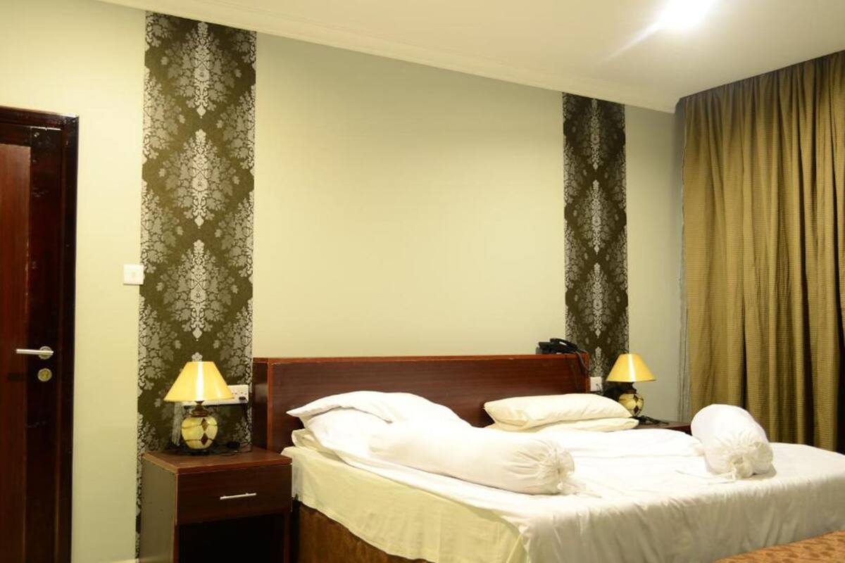 Desk, blackout curtains, iron/ironing board, free WiFi