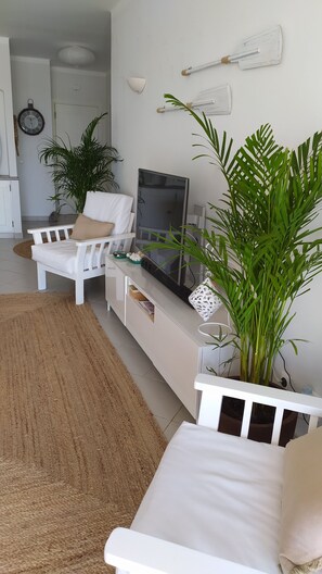 TV, livros, aparelho de som