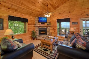 Smart TV, fireplace, video games