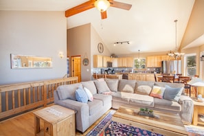 Smart TV, fireplace, video games, DVD player
