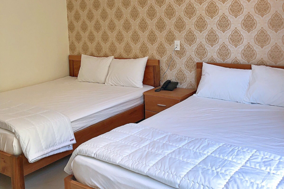 Standard Double Room, 2 Queen Beds, Non Smoking, Balcony | Minibar, blackout drapes, soundproofing, bed sheets