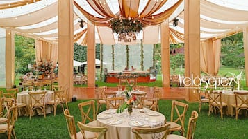 Outdoor banquet area
