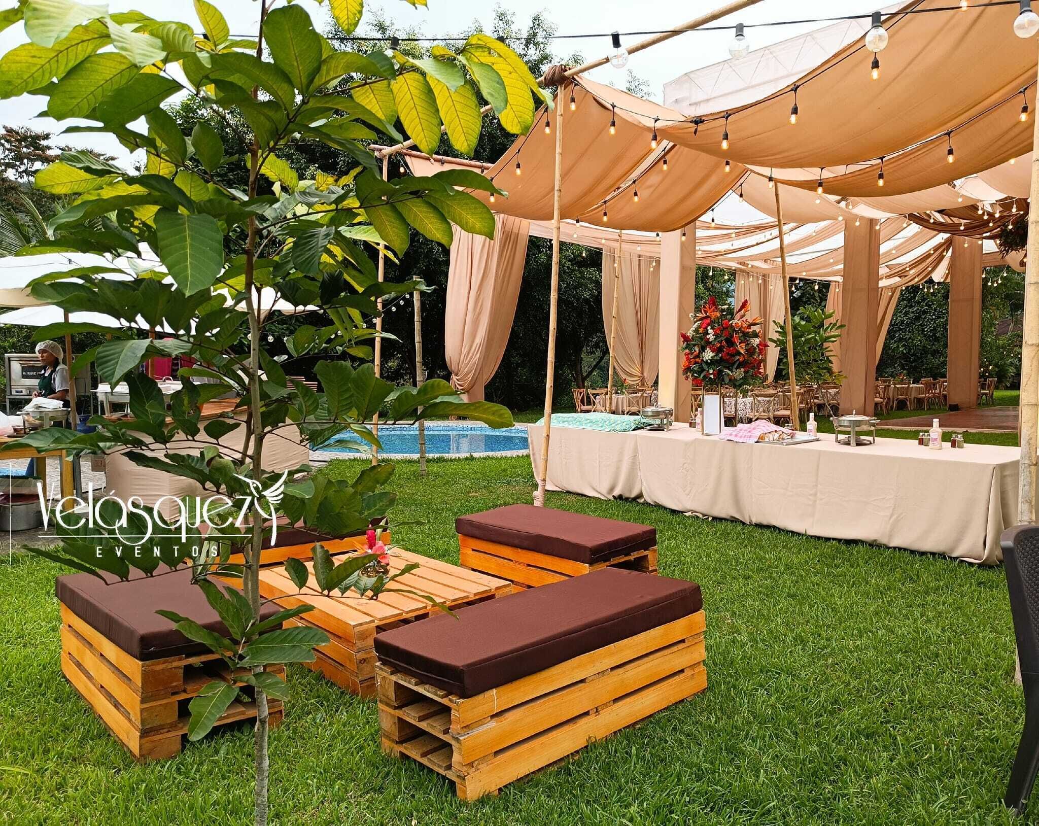 Outdoor banquet area