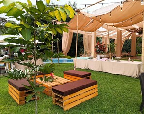 Área externa para banquete