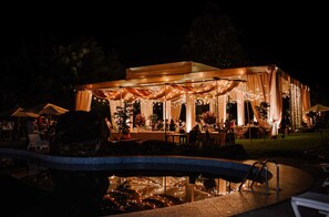 Outdoor banquet area