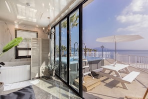 Basic Room, 1 Queen, Non Smoking, Ocean View (Private whirlpool, Free Korean BF weekends only, 102) | Terrace/patio - Lim Sea Side Poolvilla Pension (Namhae)