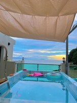 家庭开间套房, 2 张大床, 海滩景观 (private whirlpool, 101) | 露台