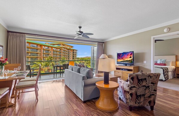 TV, DVD player, stereo