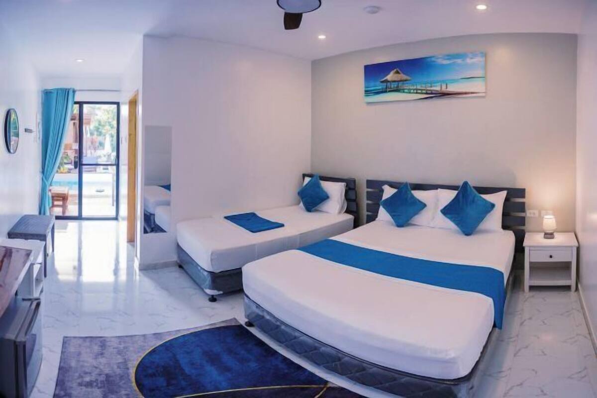 Hypo-allergenic bedding, minibar, desk, blackout curtains