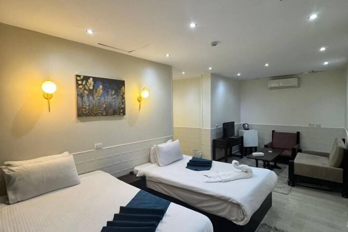 1 soveværelse, pengeskab på værelset, mørklægningsgardiner, gratis Wi-Fi