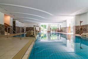Indoor pool, open 6:30 AM to 8:00 PM, sun loungers