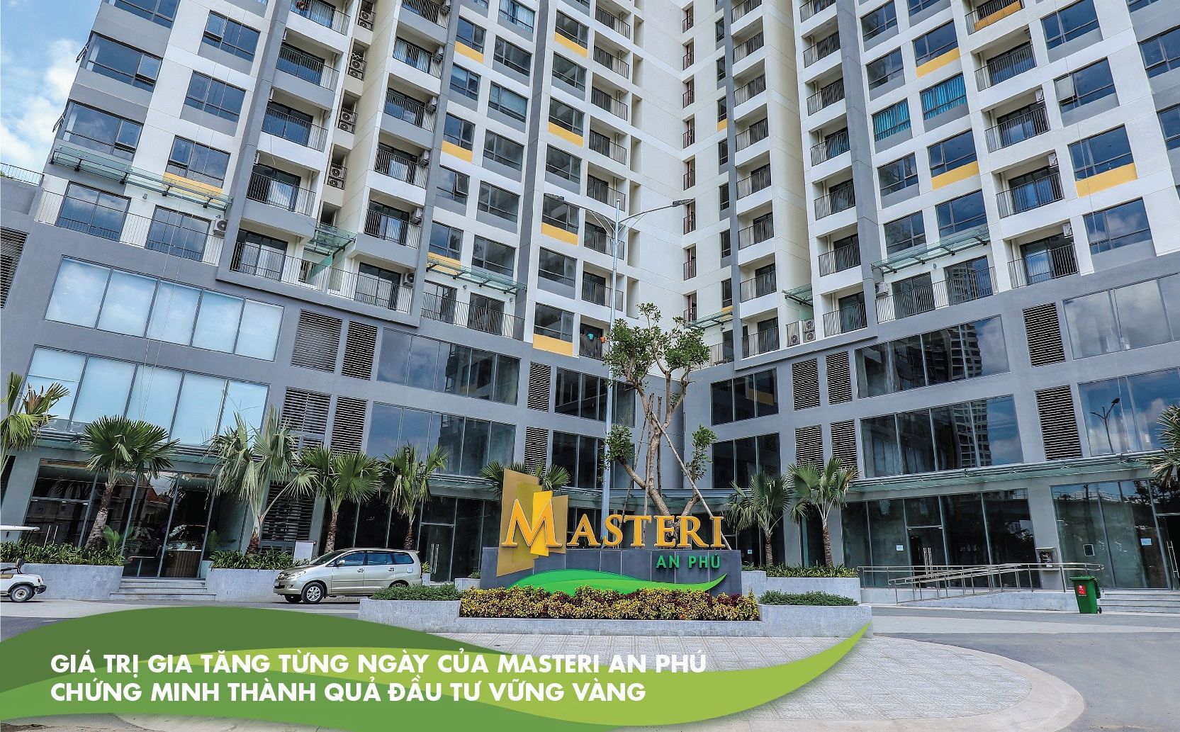 A multi-story hotel building with a modern design, featuring balconies and large windows.