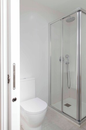 Ducha, secador de pelo y toallas