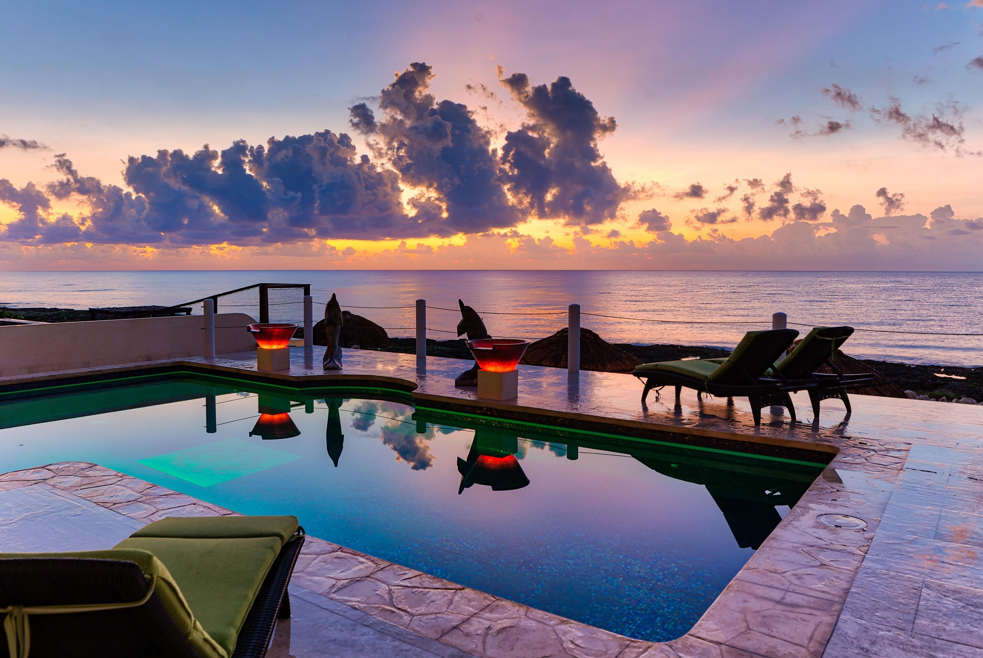 Piscine extérieure, piscine chauffée