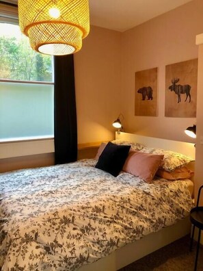 1 bedroom, blackout curtains, iron/ironing board, WiFi