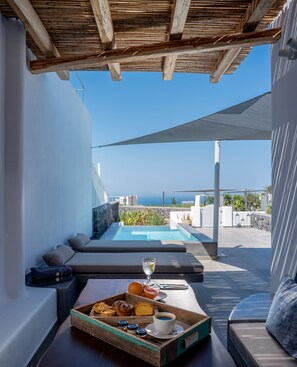 Deluxe-Villa, eigener Pool | Terrasse/Patio