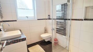 Shower, soap, toilet paper
