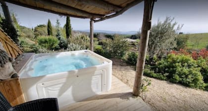 Hobbit house with private spa and swimming pool, unusual & nature near Carcassonne