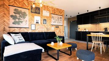 Design appartement, 1 slaapkamer, uitzicht op de stad (3) | 1 slaapkamer, luxe beddengoed, individueel gedecoreerd