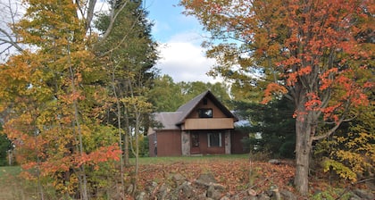 Todas las estaciones Lakeview Cottage con chimenea de piedra