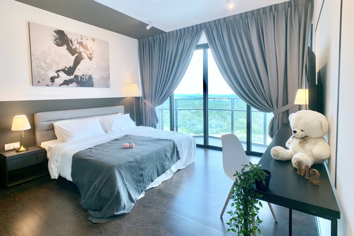 Blackout curtains, iron/ironing board, free WiFi, bed sheets
