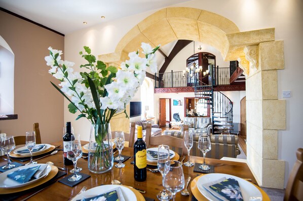 Dining - Unique historic school‑house conversion with log burner (Laugharne (2.8miles W))