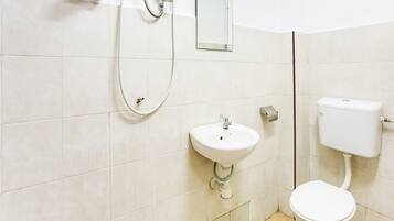 Shower, bidet, towels