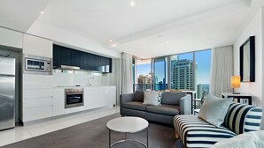 Apartment | Living area - H Residence Private 2 Bed Ocean View (Surfers Paradise)