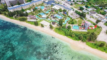 Private beach, sun loungers, beach towels