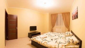 Apartemen | 1 kamar tidur, setrika/meja setrika, Wi-Fi gratis, dan seprai linen