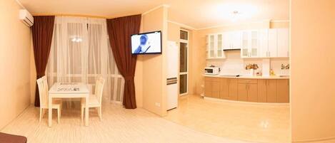 Apartment | Private kitchenette | Fridge, microwave, stovetop, electric kettle