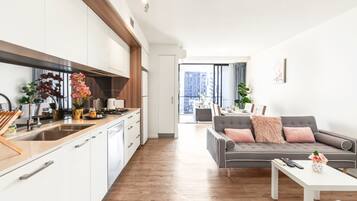 City Apartment, 1 Bedroom | Living area | Smart TV