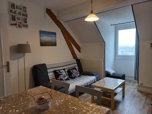 Télévision, lecteur de DVD, livres, chaîne hi-fi