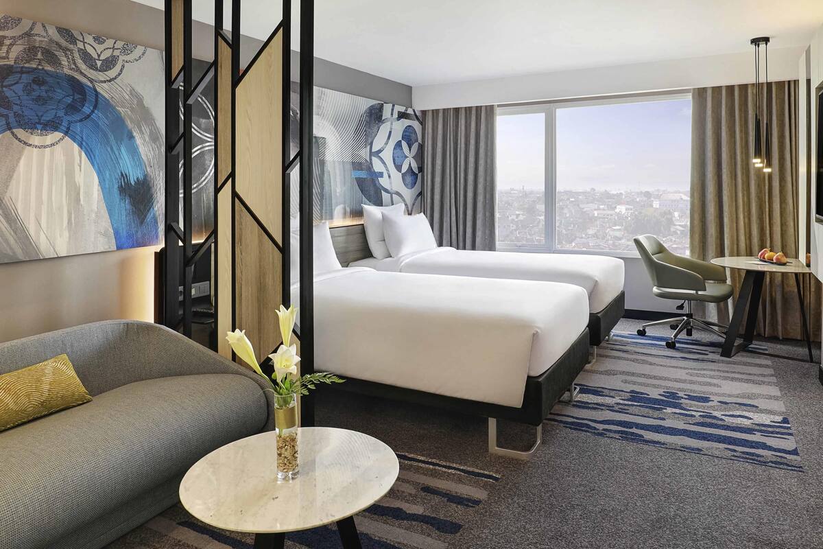 superior studio, 2 single beds | desk, laptop workspace, blackout curtains, soundproofing