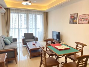 Luxury Condo, 2 Bedrooms | Living room | Smart TV