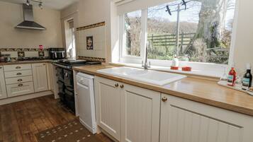Fridge, stovetop, dishwasher, electric kettle