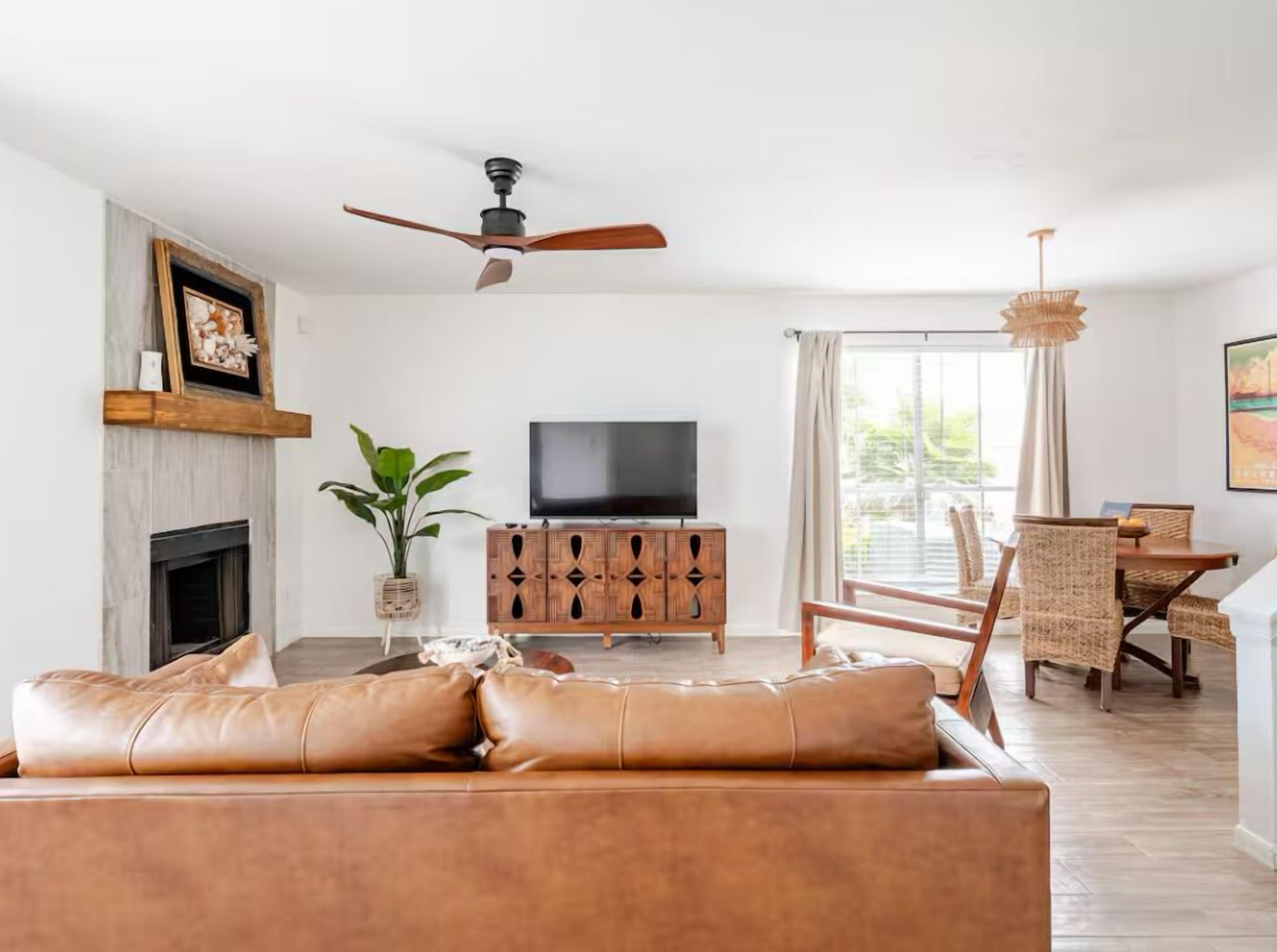 Smart TV, chimenea, Netflix y Hulu 