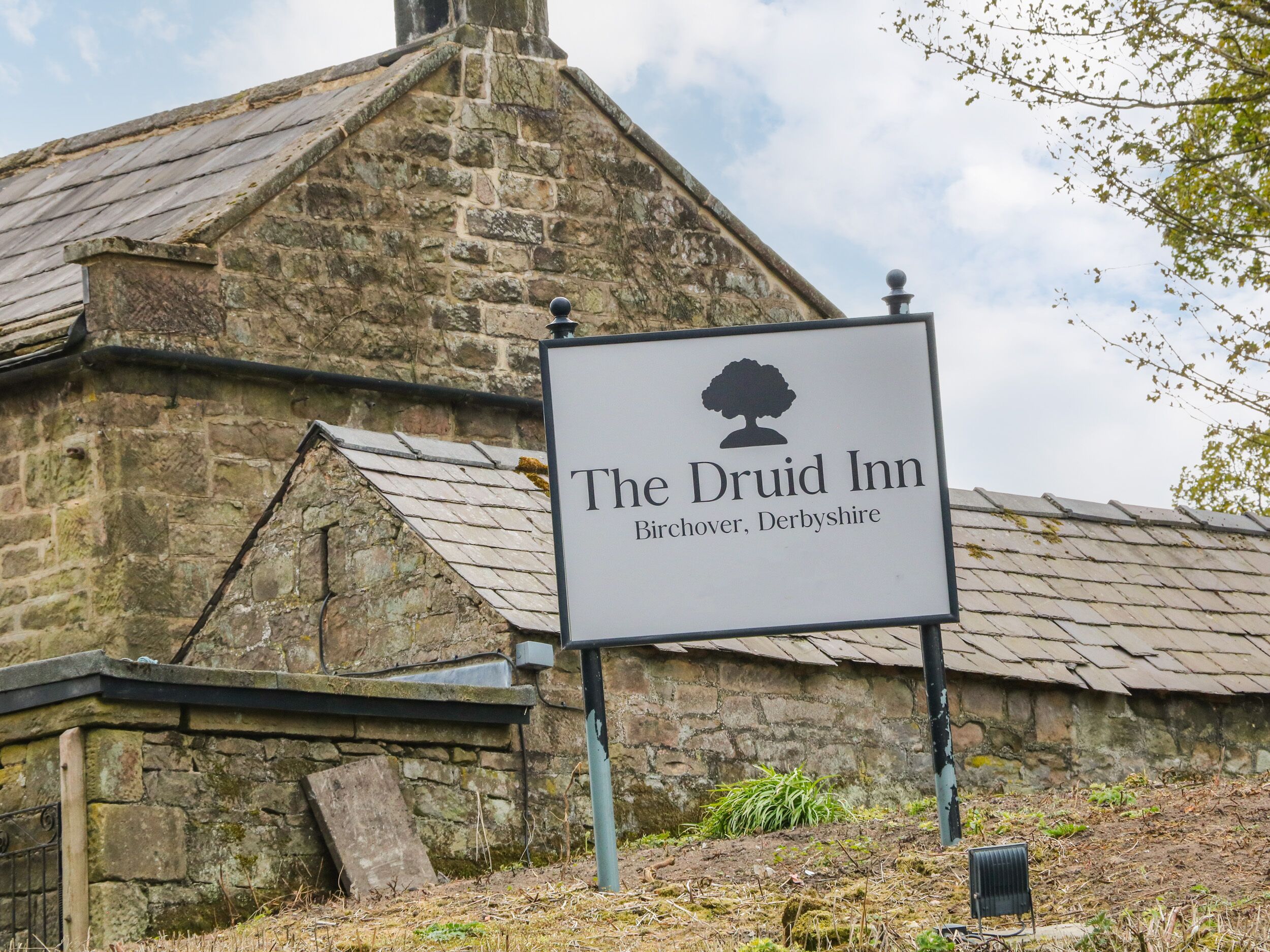 A sign for 'The Druid Inn' in Birchover, Derbyshire.