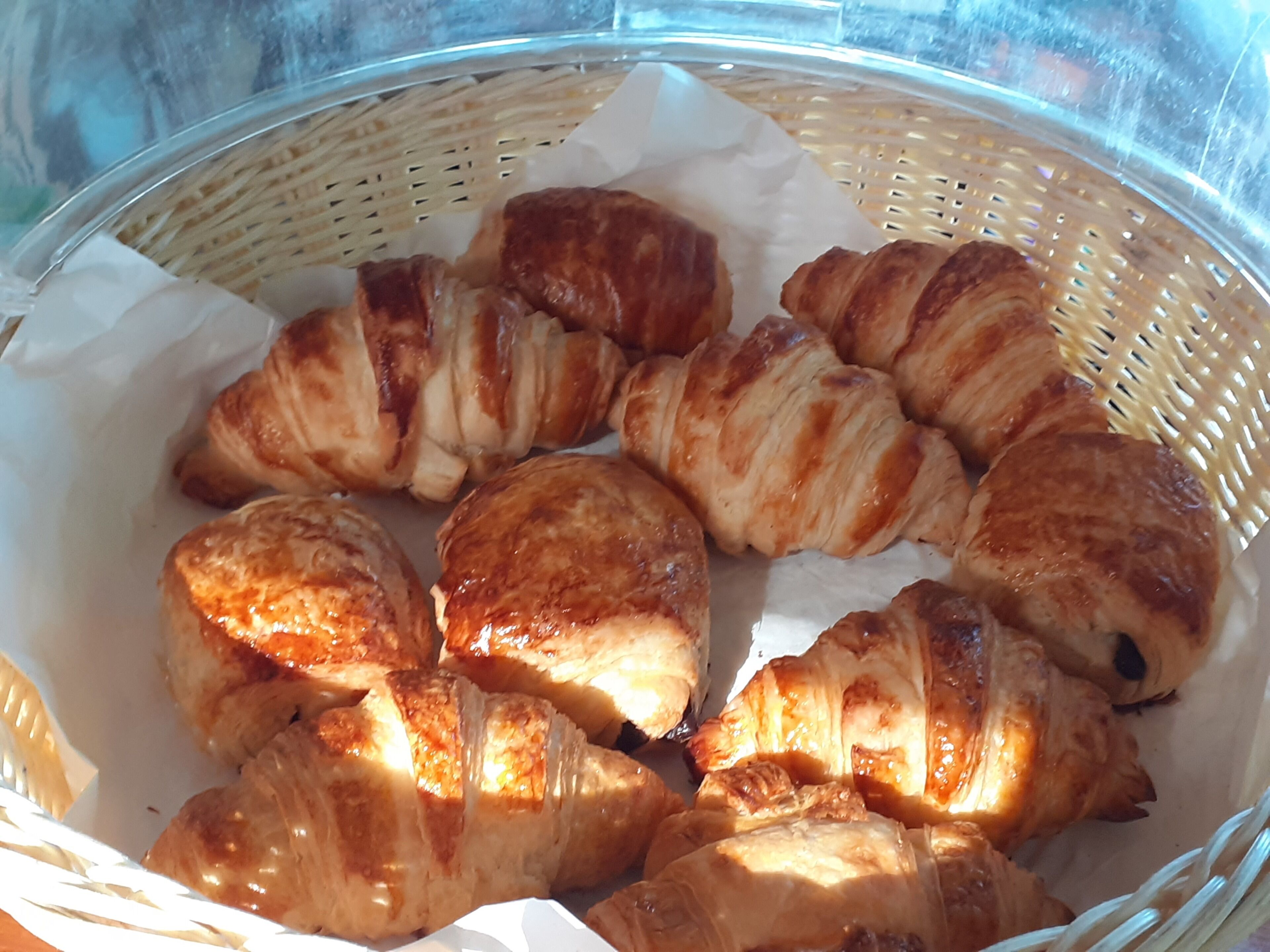 A basket of croissants.