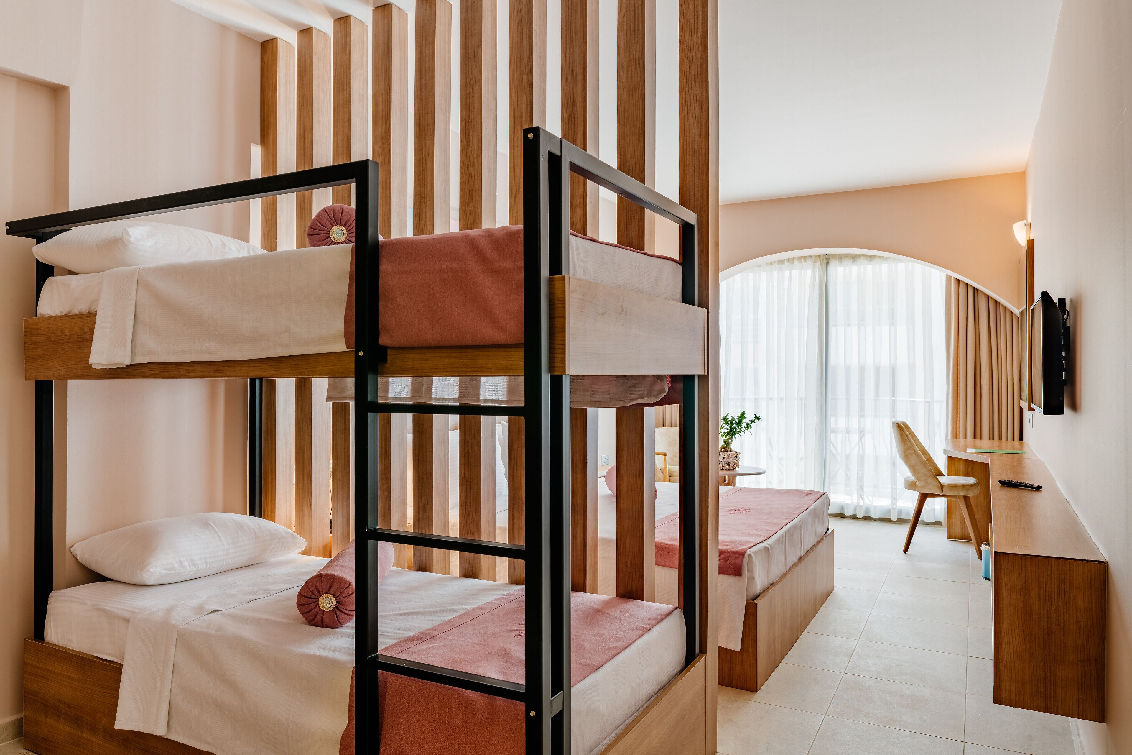 family room, city view | minibar, in-room safe, individually decorated, individually furnished